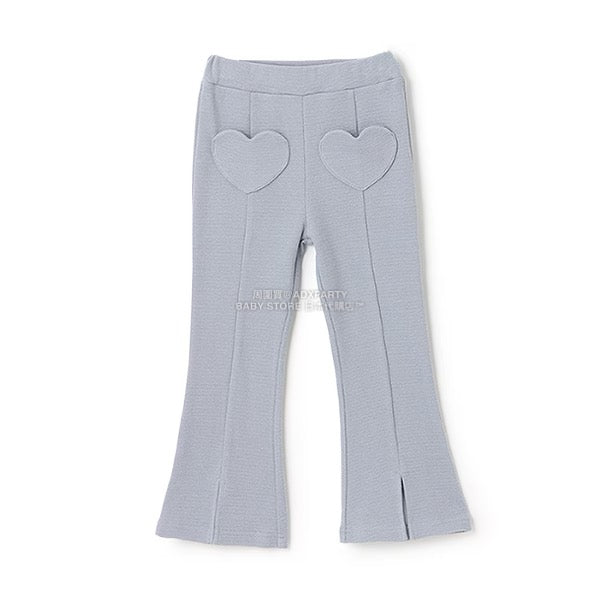 日本童裝 Ly# mine 心型口袋下擺開衩喇叭長褲 100-140cm 女童款 秋季 PANTS