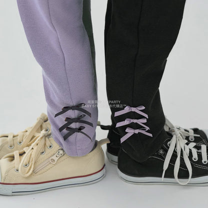 日本童裝 Ly# mine 後背荷葉邊蝴蝶結長褲 100-140cm 女童款 秋季 PANTS