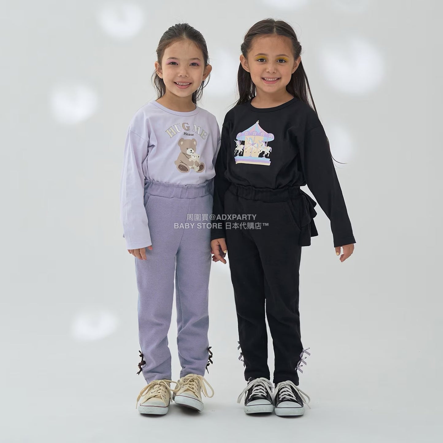 日本童裝 Ly# mine 後背荷葉邊蝴蝶結長褲 100-140cm 女童款 秋季 PANTS