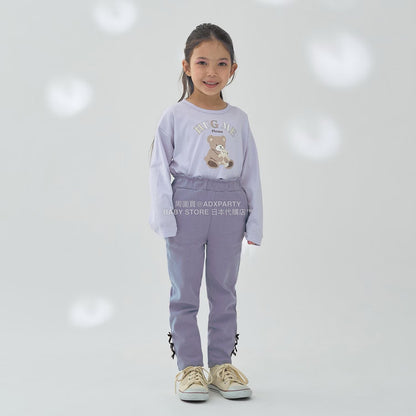 日本童裝 Ly# mine 後背荷葉邊蝴蝶結長褲 100-140cm 女童款 秋季 PANTS