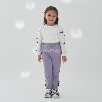 日本童裝 Ly# mine 後背荷葉邊蝴蝶結長褲 100-140cm 女童款 秋季 PANTS