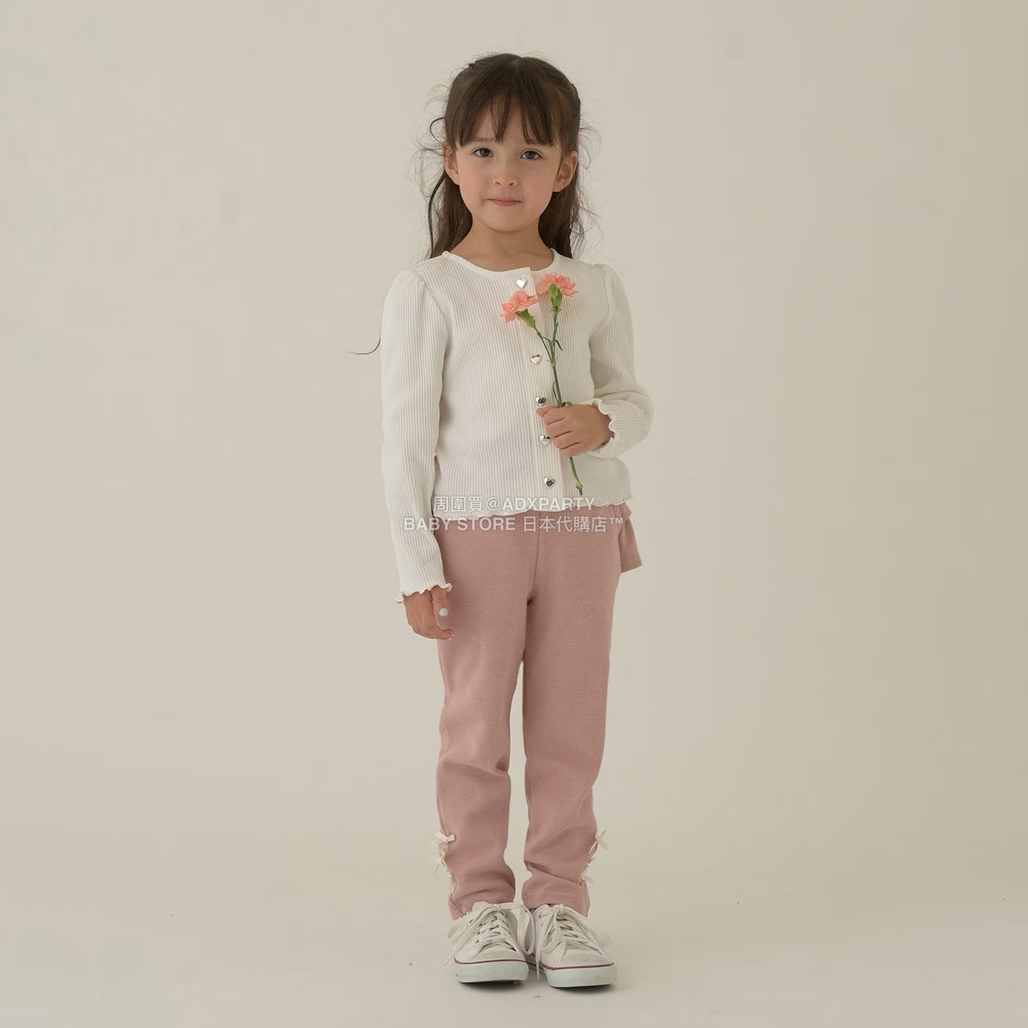日本童裝 Ly# mine 後背荷葉邊蝴蝶結長褲 100-140cm 女童款 秋季 PANTS