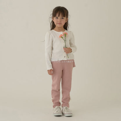 日本童裝 Ly# mine 後背荷葉邊蝴蝶結長褲 100-140cm 女童款 秋季 PANTS
