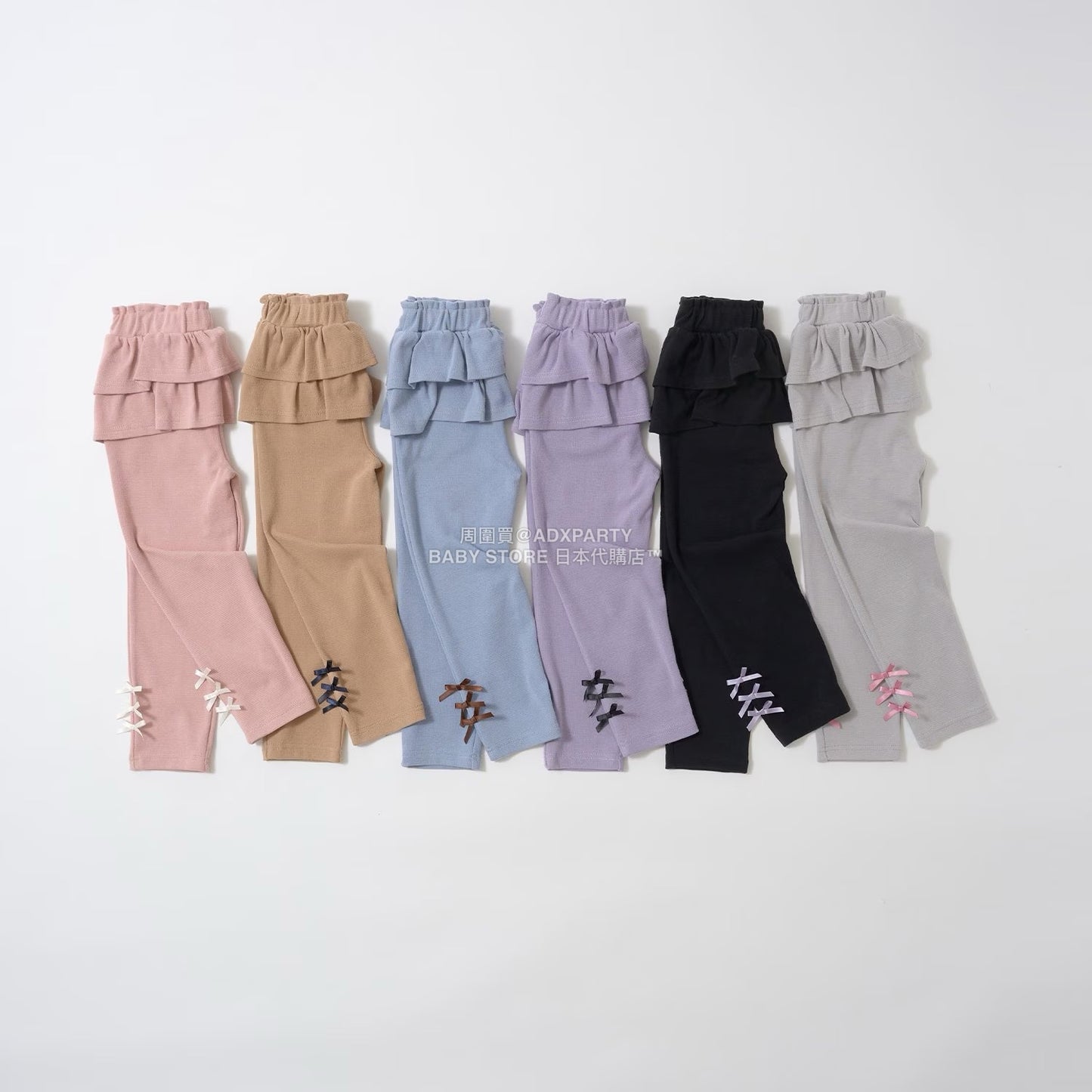 日本童裝 Ly# mine 後背荷葉邊蝴蝶結長褲 100-140cm 女童款 秋季 PANTS
