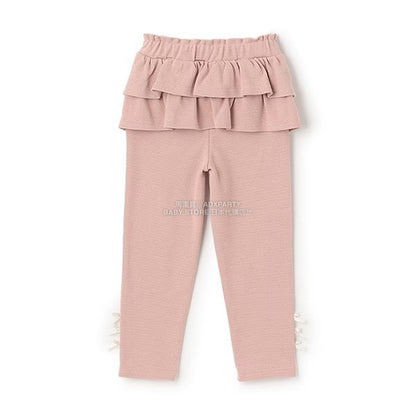 日本童裝 Ly# mine 後背荷葉邊蝴蝶結長褲 100-140cm 女童款 秋季 PANTS