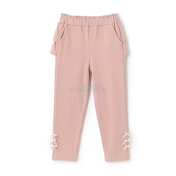 日本童裝 Ly# mine 後背荷葉邊蝴蝶結長褲 100-140cm 女童款 秋季 PANTS