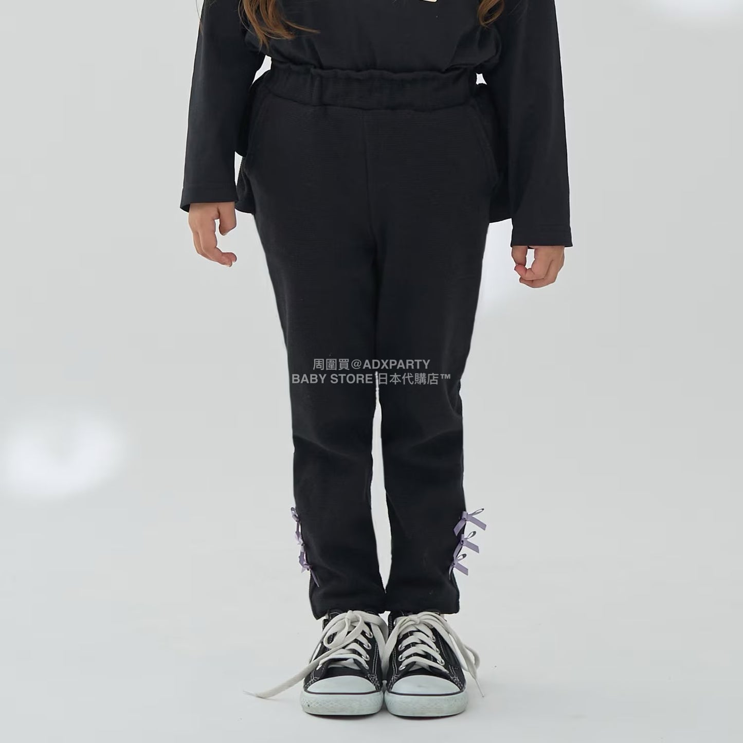 日本童裝 Ly# mine 後背荷葉邊蝴蝶結長褲 100-140cm 女童款 秋季 PANTS