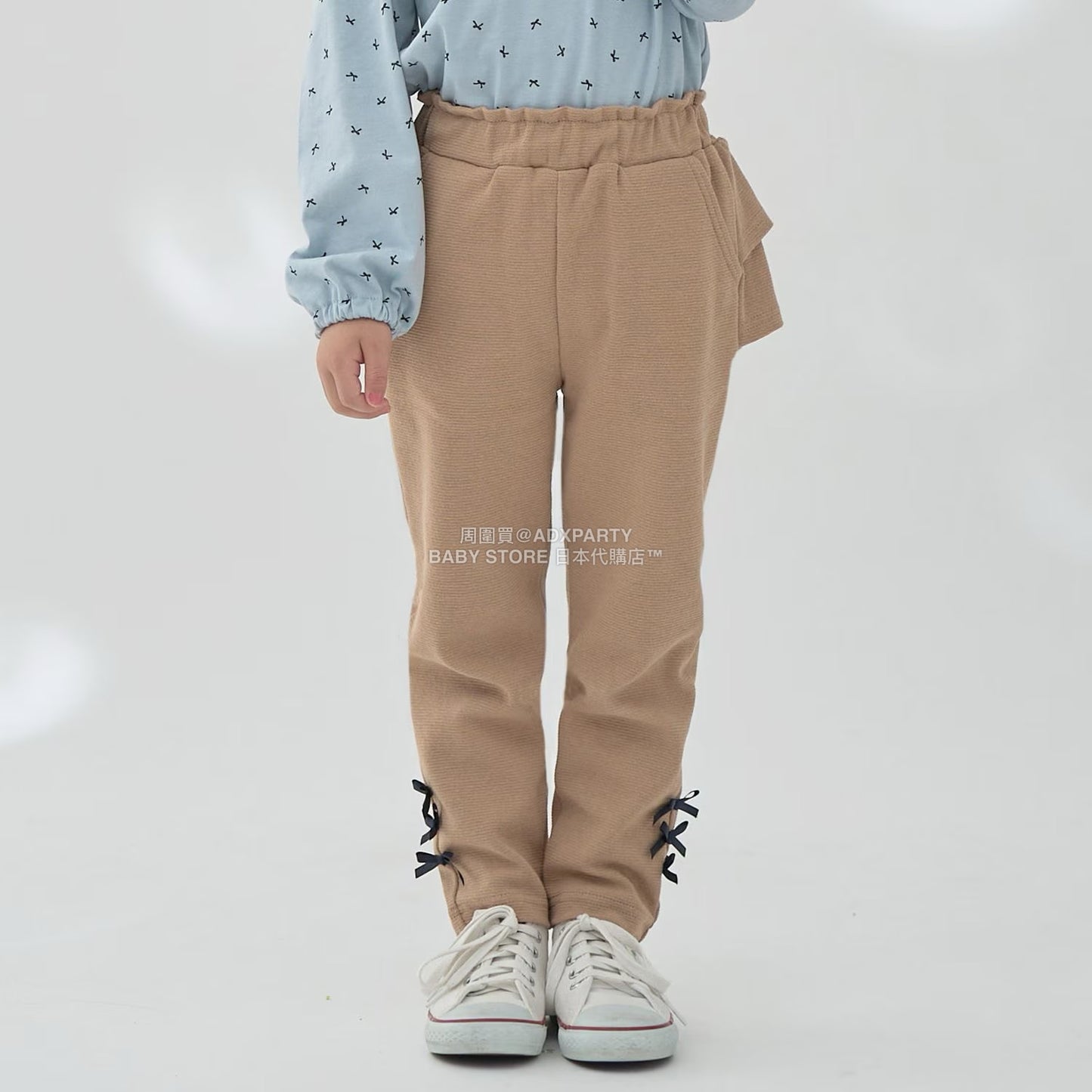 日本童裝 Ly# mine 後背荷葉邊蝴蝶結長褲 100-140cm 女童款 秋季 PANTS