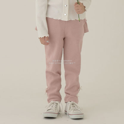 日本童裝 Ly# mine 後背荷葉邊蝴蝶結長褲 100-140cm 女童款 秋季 PANTS
