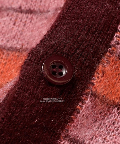 日本童裝 B:MING by BEAMS 毛茸茸條紋外套 90-140cm 男童款/女童款 秋冬季 OUTERWEAR 聖誕紅/新年紅