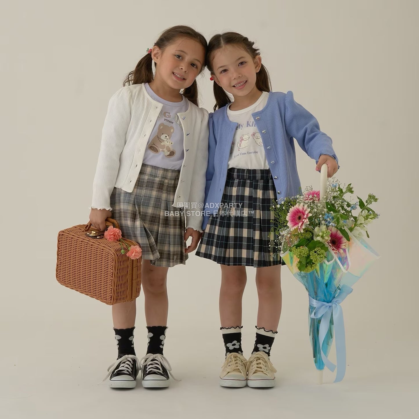 日本童裝 Ly# mine 格紋隨意百褶裙 100-150cm 女童款 秋季 SKIRTS 聖誕紅/新年紅