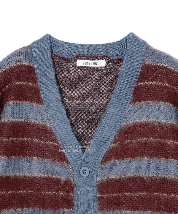 日本童裝 B:MING by BEAMS 毛茸茸條紋外套 90-140cm 男童款/女童款 秋冬季 OUTERWEAR 聖誕紅/新年紅