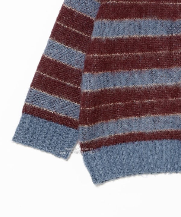 日本童裝 B:MING by BEAMS 毛茸茸條紋外套 90-140cm 男童款/女童款 秋冬季 OUTERWEAR 聖誕紅/新年紅