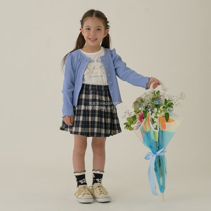 日本童裝 Ly# mine 格紋隨意百褶裙 100-150cm 女童款 秋季 SKIRTS 聖誕紅/新年紅