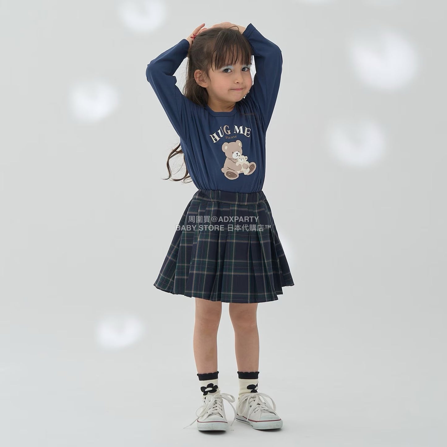 日本童裝 Ly# mine 格紋隨意百褶裙 100-150cm 女童款 秋季 SKIRTS 聖誕紅/新年紅