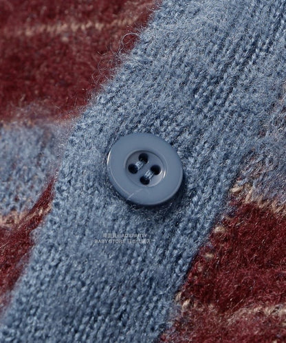 日本童裝 B:MING by BEAMS 毛茸茸條紋外套 90-140cm 男童款/女童款 秋冬季 OUTERWEAR 聖誕紅/新年紅