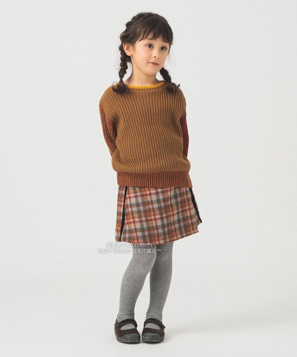 日本童裝 B:MING by BEAMS 拼色袖針織毛衣 90-140cm 男童款/女童款 秋冬季 TOPS