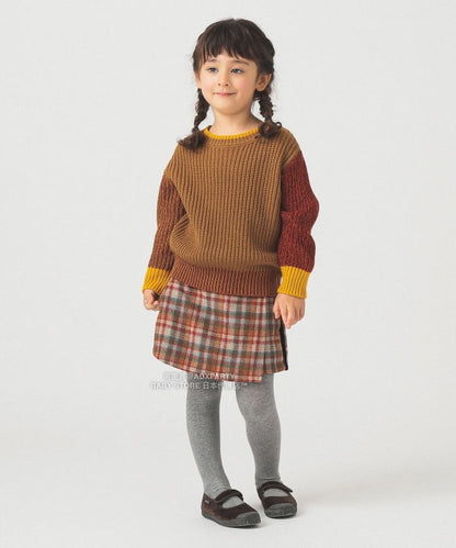 日本童裝 B:MING by BEAMS 拼色袖針織毛衣 90-140cm 男童款/女童款 秋冬季 TOPS