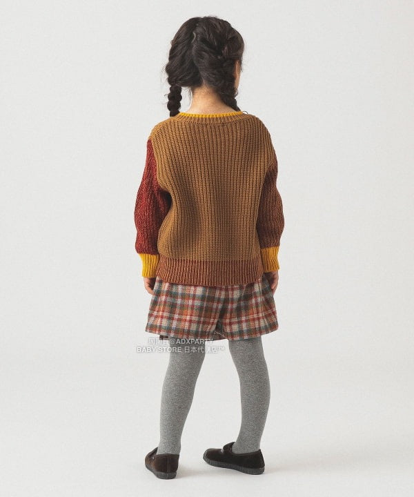 日本童裝 B:MING by BEAMS 拼色袖針織毛衣 90-140cm 男童款/女童款 秋冬季 TOPS