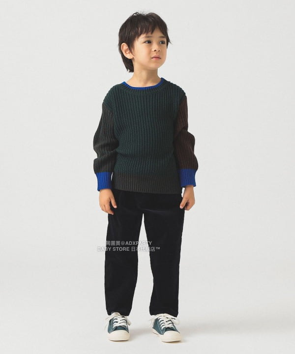 日本童裝 B:MING by BEAMS 拼色袖針織毛衣 90-140cm 男童款/女童款 秋冬季 TOPS