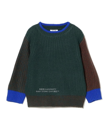 日本童裝 B:MING by BEAMS 拼色袖針織毛衣 90-140cm 男童款/女童款 秋冬季 TOPS