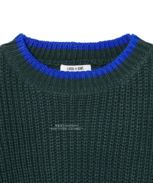 日本童裝 B:MING by BEAMS 拼色袖針織毛衣 90-140cm 男童款/女童款 秋冬季 TOPS