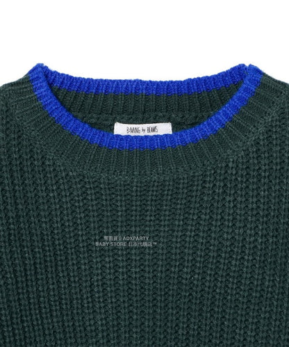 日本童裝 B:MING by BEAMS 拼色袖針織毛衣 90-140cm 男童款/女童款 秋冬季 TOPS