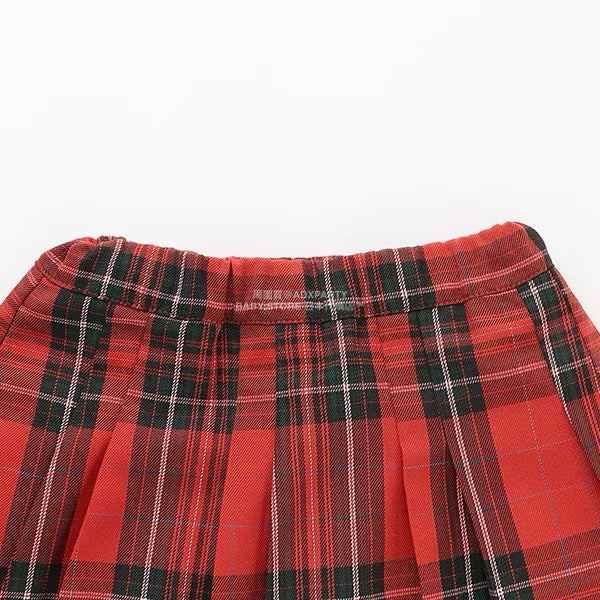 日本童裝 Ly# mine 格紋隨意百褶裙 100-150cm 女童款 秋季 SKIRTS 聖誕紅/新年紅