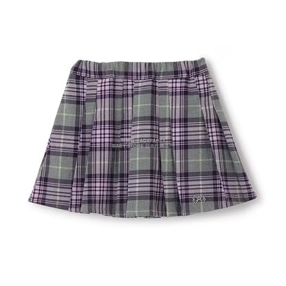 日本童裝 Ly# mine 格紋隨意百褶裙 100-150cm 女童款 秋季 SKIRTS 聖誕紅/新年紅