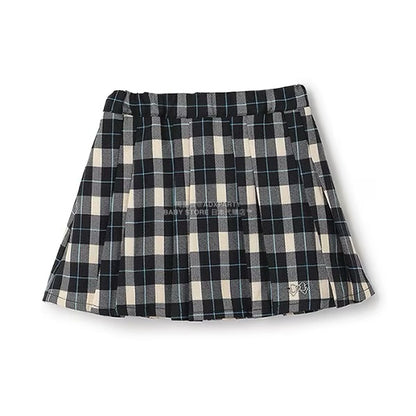 日本童裝 Ly# mine 格紋隨意百褶裙 100-150cm 女童款 秋季 SKIRTS 聖誕紅/新年紅