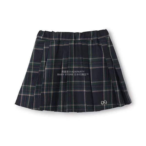 日本童裝 Ly# mine 格紋隨意百褶裙 100-150cm 女童款 秋季 SKIRTS 聖誕紅/新年紅