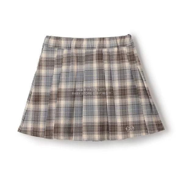 日本童裝 Ly# mine 格紋隨意百褶裙 100-150cm 女童款 秋季 SKIRTS 聖誕紅/新年紅