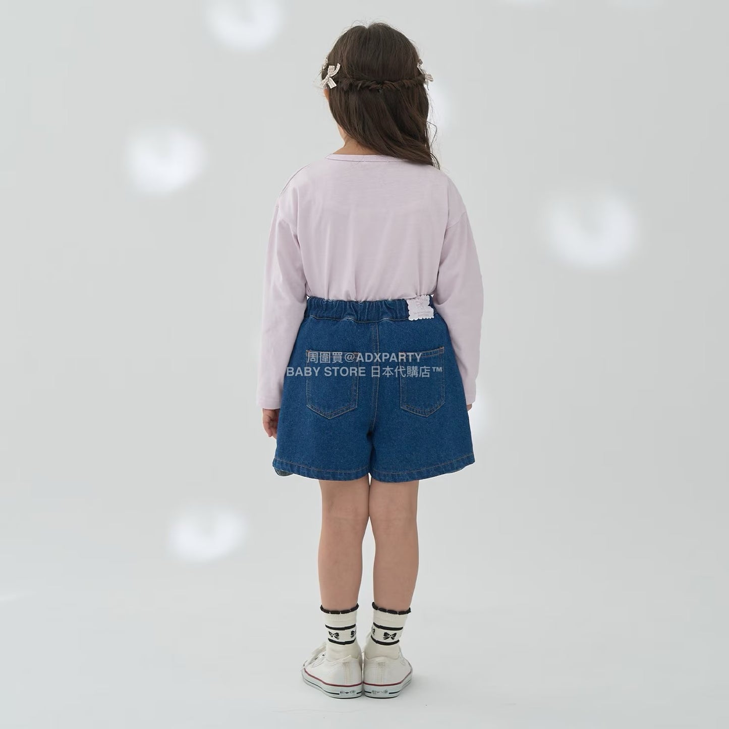 日本童裝 Ly# mine 彈性牛仔扇貝邊裙褲 100-150cm 女童款 秋季 PANTS