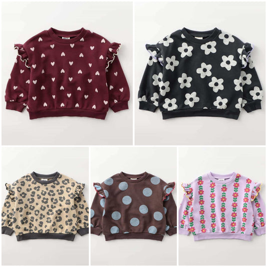 日本童裝 BREEZE 荷葉邊衛衣 90-150cm 女童款 冬季 TOPS