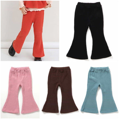日本童裝 BREEZE 絲絨喇叭褲 80-140cm 女童款 冬季 PANTS 聖誕紅/新年紅