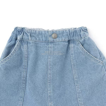 日本童裝 Ly# mine 彈性牛仔扇貝邊裙褲 100-150cm 女童款 秋季 PANTS