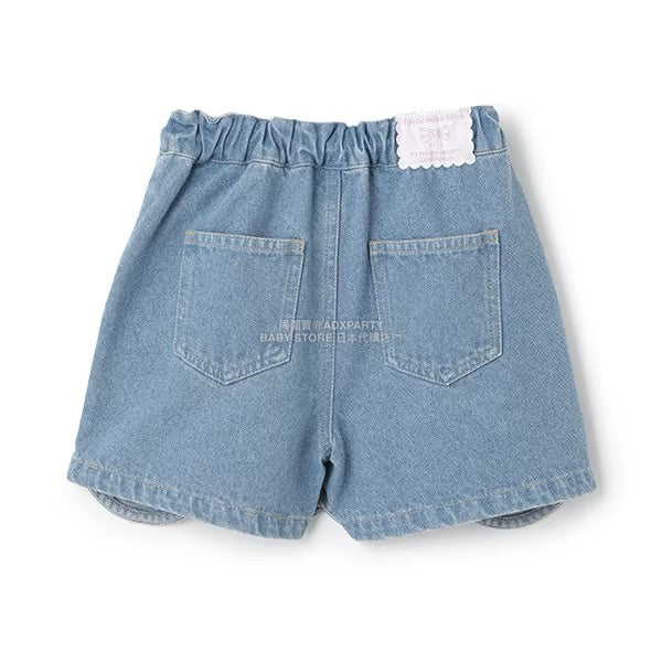 日本童裝 Ly# mine 彈性牛仔扇貝邊裙褲 100-150cm 女童款 秋季 PANTS