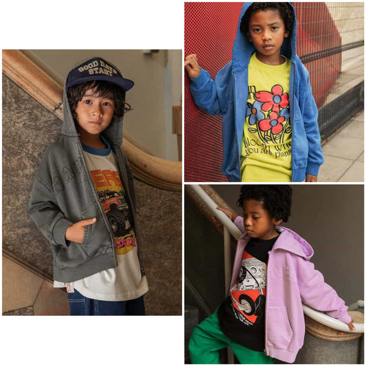 日本童裝 BREEZE 字母拉鍊連帽外套 90-160cm 男童款/女童款 冬季 OUTERWEAR