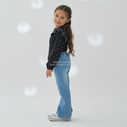 日本童裝 Ly# mine 後開衩喇叭褲 100-150cm 女童款 秋季 PANTS