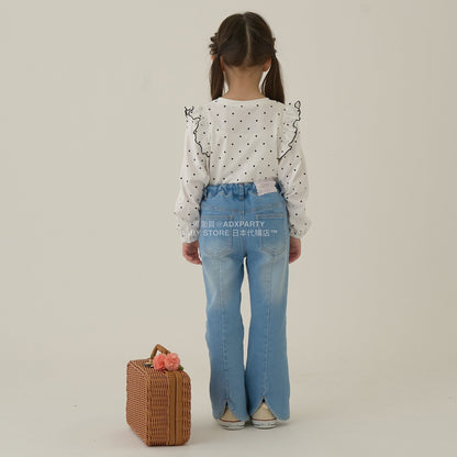 日本童裝 Ly# mine 後開衩喇叭褲 100-150cm 女童款 秋季 PANTS