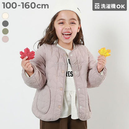 日本童裝 dev!rock 心型絎縫保暖抓毛外套 100-160cm 女童款 冬季 (適合初秋、香港平均溫度、寒冷天氣）OUTERWEAR 