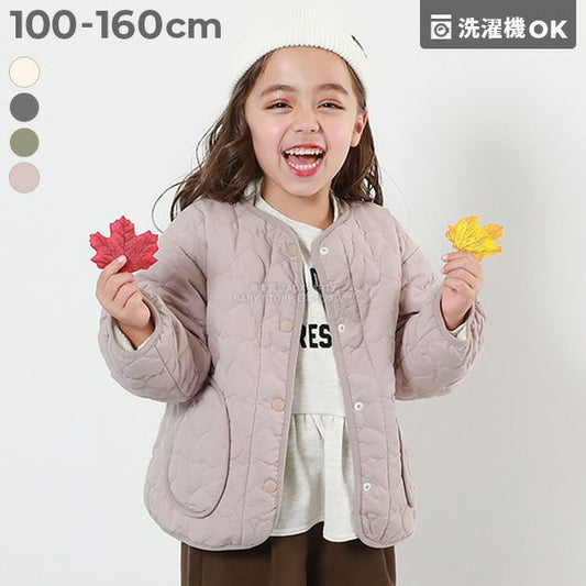 日本童裝 dev!rock 心型絎縫保暖抓毛外套 100-160cm 女童款 冬季 (適合初秋、香港平均溫度、寒冷天氣）OUTERWEAR 