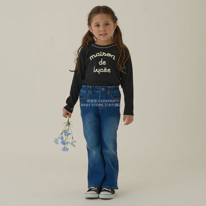 日本童裝 Ly# mine 後開衩喇叭褲 100-150cm 女童款 秋季 PANTS