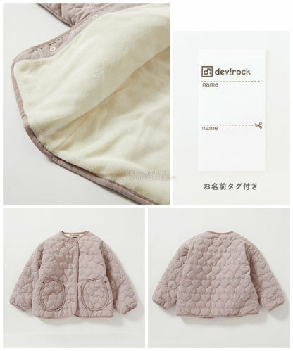 日本童裝 dev!rock 心型絎縫保暖抓毛外套 100-160cm 女童款 冬季 (適合初秋、香港平均溫度、寒冷天氣）OUTERWEAR 