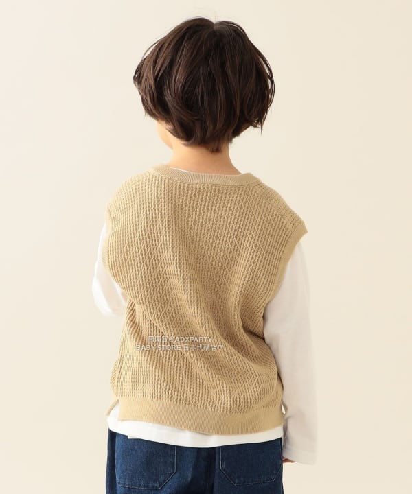 日本童裝 BEAMS mini 針織背心&長袖上衣套裝 90-150cm 男童款 秋冬季 TOPS