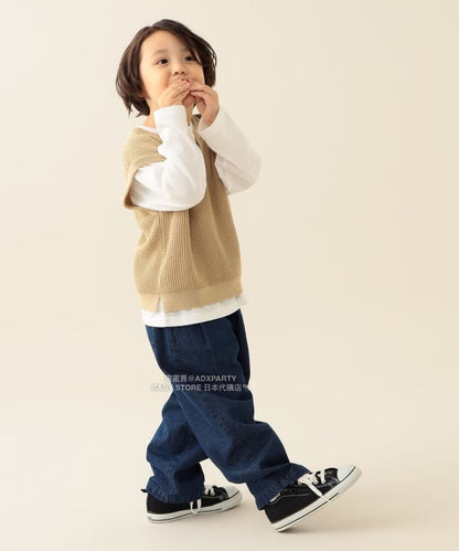 日本童裝 BEAMS mini 針織背心&長袖上衣套裝 90-150cm 男童款 秋冬季 TOPS