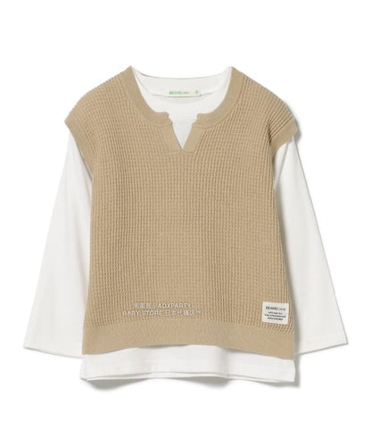 日本童裝 BEAMS mini 針織背心&長袖上衣套裝 90-150cm 男童款 秋冬季 TOPS