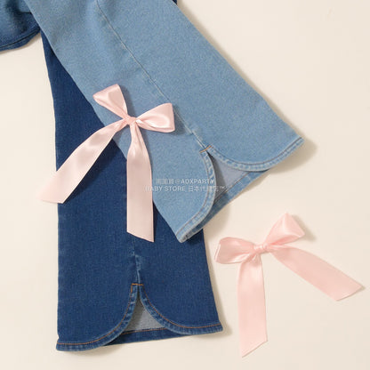 日本童裝 Ly# mine 後開衩喇叭褲 100-150cm 女童款 秋季 PANTS