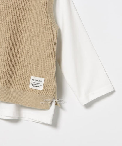 日本童裝 BEAMS mini 針織背心&長袖上衣套裝 90-150cm 男童款 秋冬季 TOPS