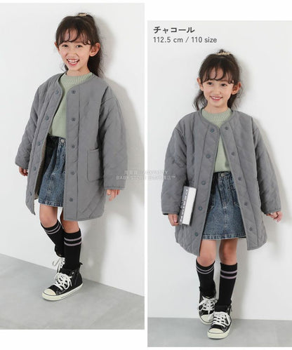日本童裝 dev!rock 2Way 絎縫拼接毛毛外套 100-160cm 女童款 冬季 (適合初秋、香港平均溫度、寒冷天氣、溫度低天氣）OUTERWEAR 